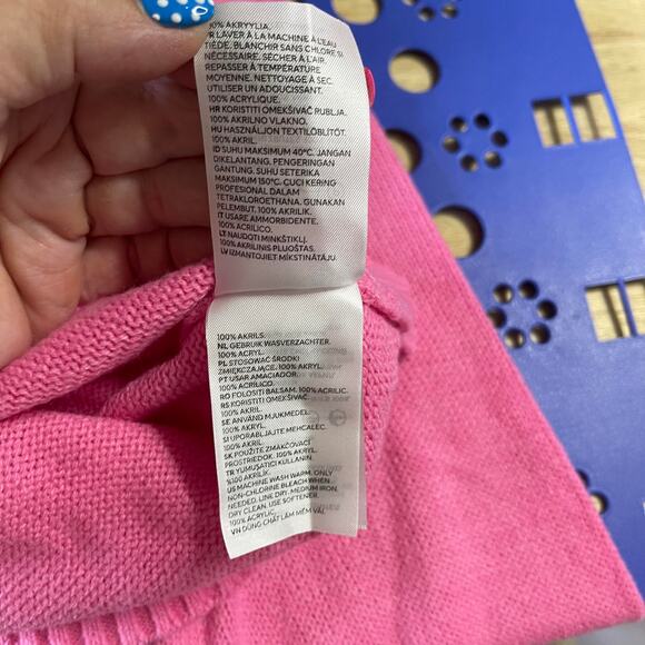 H&M Divided sweater cropped knit top pink bubble gum women's large classic layer - Picture 6 of 16